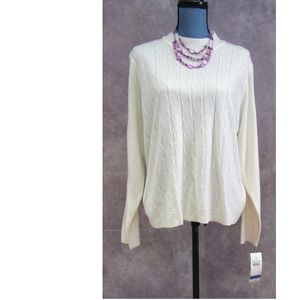 NEW Koret Cream Ivory Mock Turtleneck Sweater XL